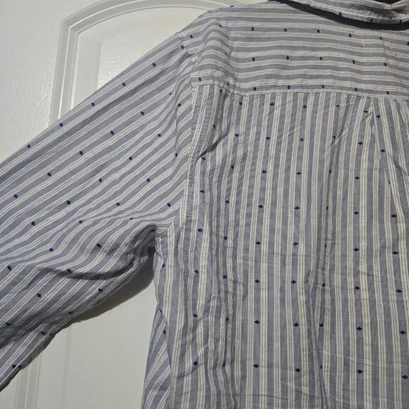 Aerie Women's Striped Tie Up Collared Loungewear Shirt Size Large - Picture 9 of 9